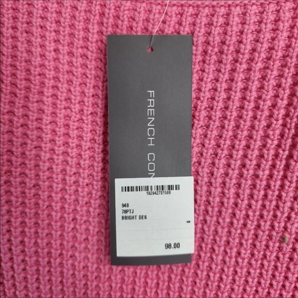 French Connection Waffle Knit Millie Mozart Slash Neck Sweater | SMALL | NWT - Picture 5 of 9